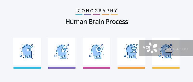 蓝色人脑处理5图标包图片素材