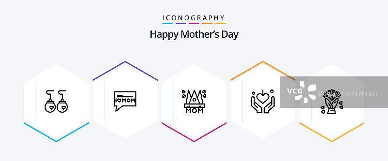 母亲节快乐25线条图标包图片素材