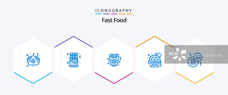 快餐蓝色图标包（25个）图片素材