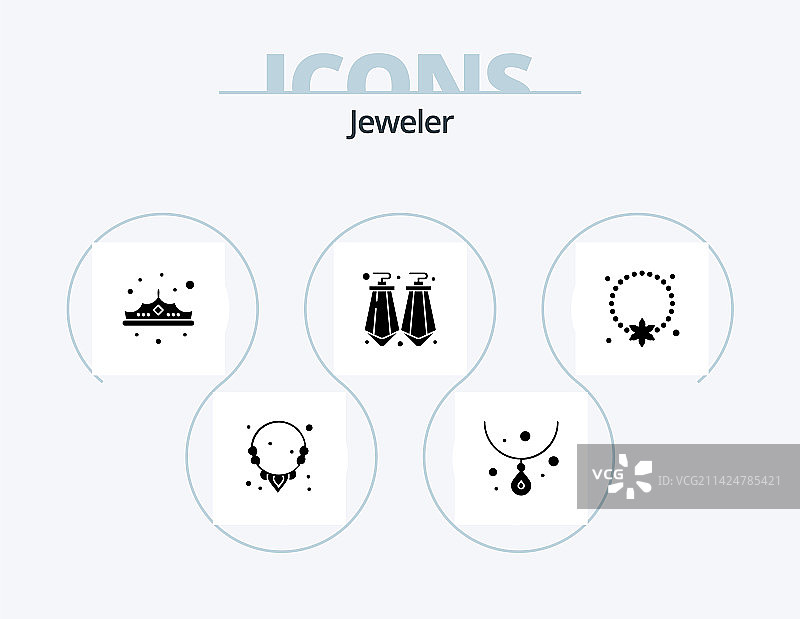 珠宝字形图标套装设计图片素材