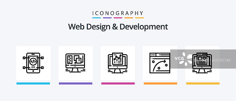 网页设计与开发线性图标包图片素材