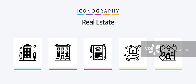 房地产线性住宅轮廓图片素材