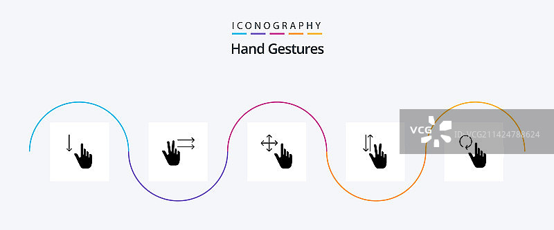 手势字形图标合集（包含手指）图片素材