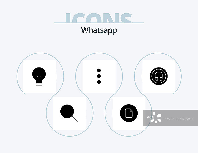 Whatsapp应用图标包，5个基础图标设计图片素材