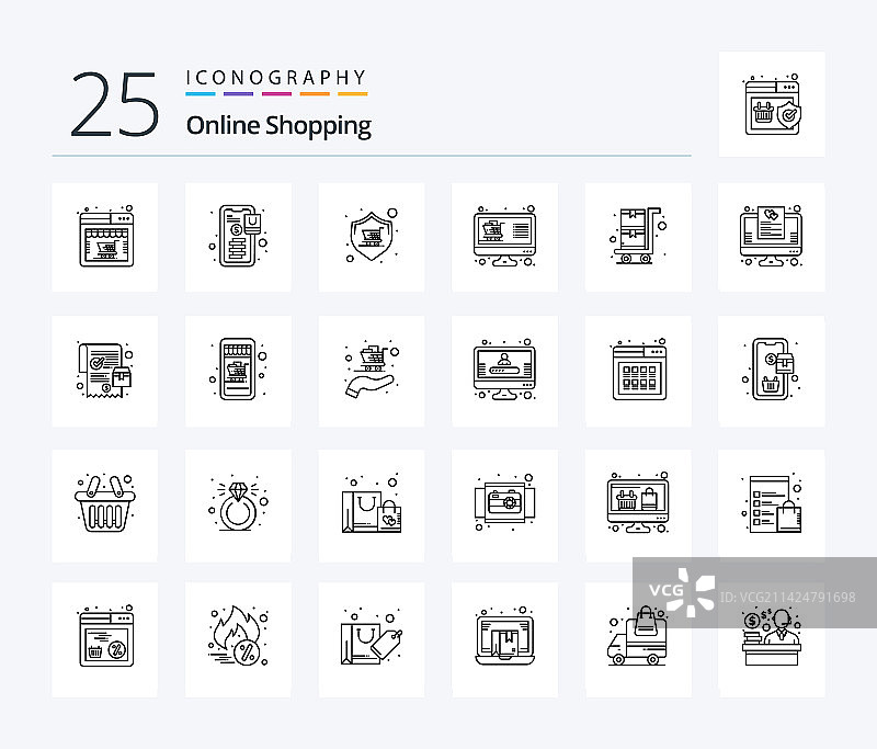 在线购物和电子商务图标图片素材