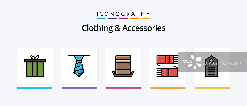 服装与配饰线性图标套装图片素材