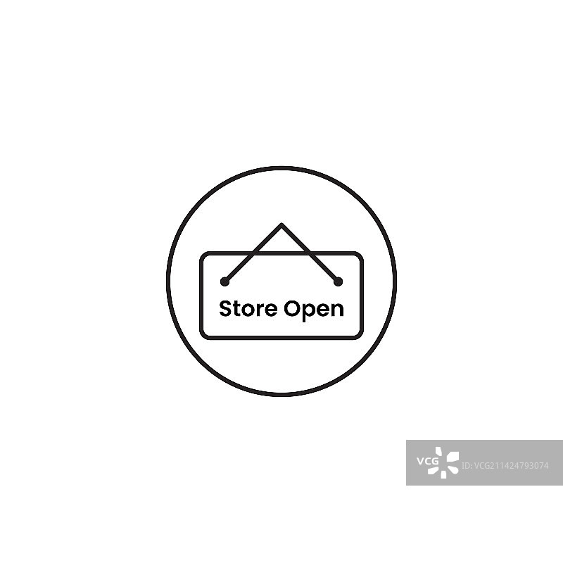 指示牌符号商店打开标签轮廓图标设计图片素材