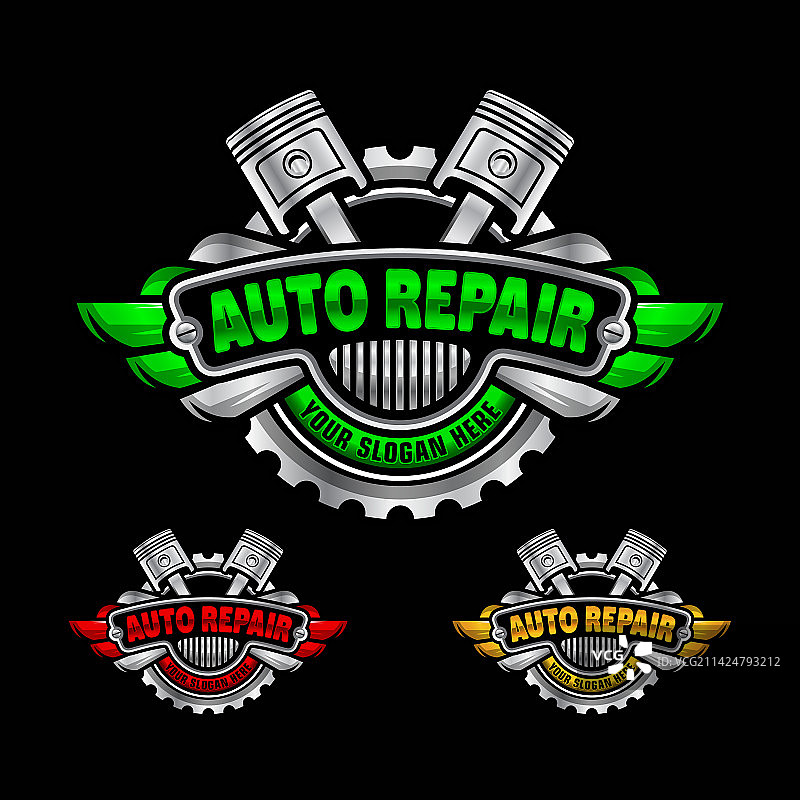 齿轮活塞汽车维修标志图片素材