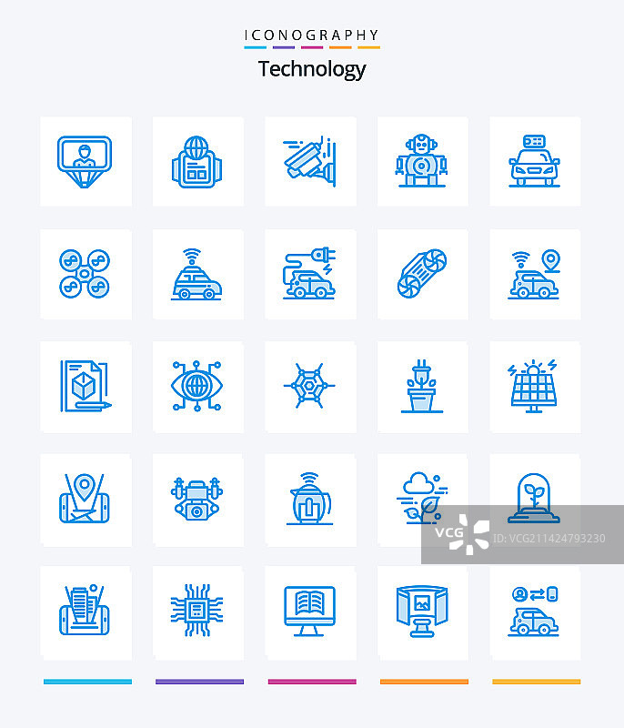 创意科技蓝色图标包（25个）图片素材