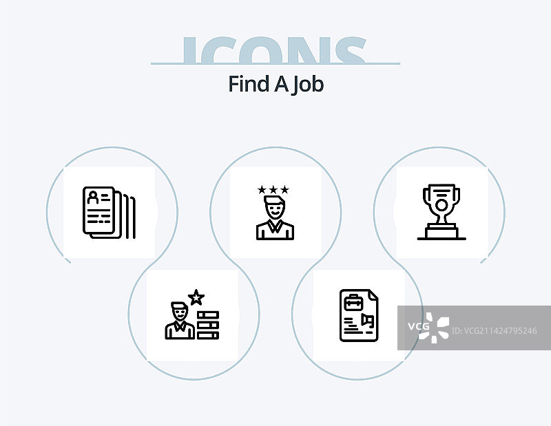 寻找工作线性图标包，办公设计图片素材