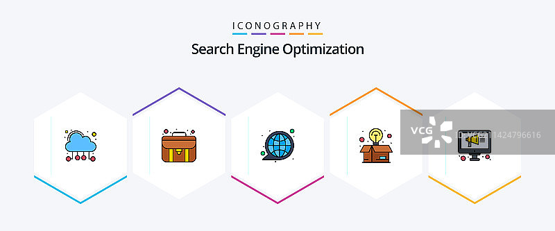 SEO线性图标包（包含在线）图片素材