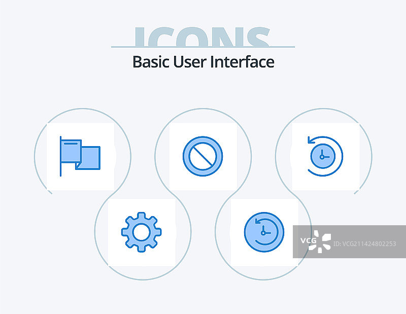 基础蓝色5图标设计未来旗帜图片素材