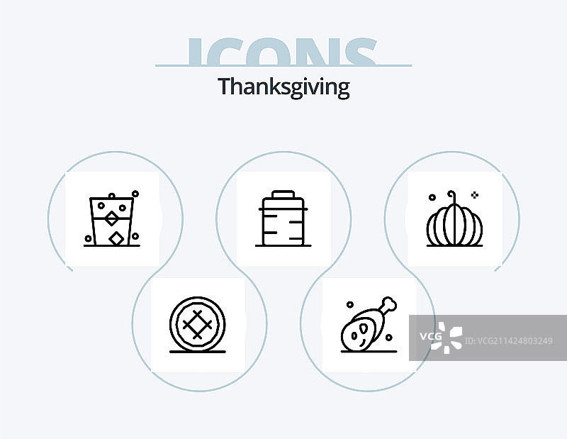 感恩节线条图标包5图标设计，感谢图片素材