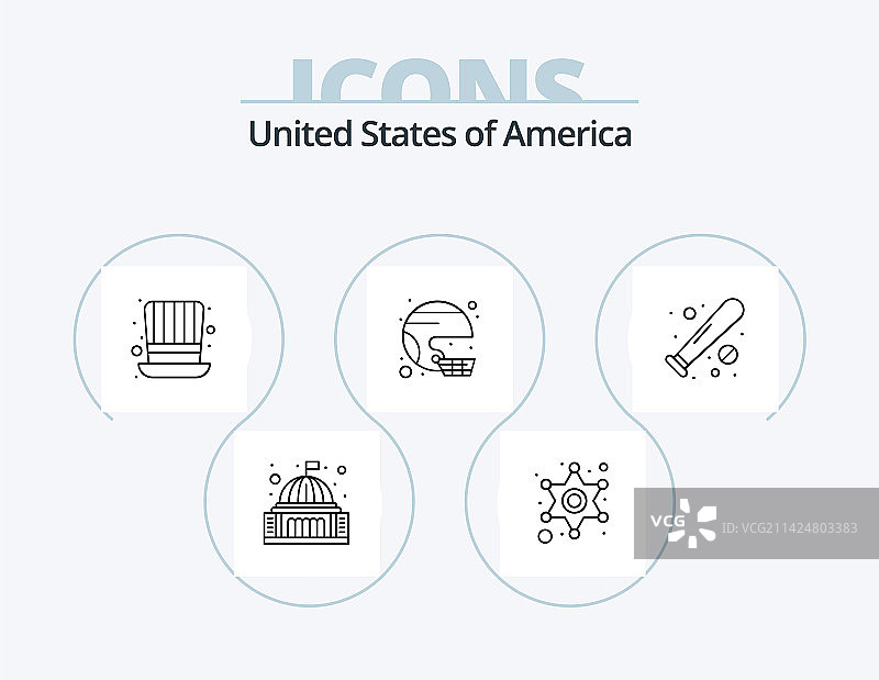 美国线条图标包，威斯康星州矢量设计图片素材