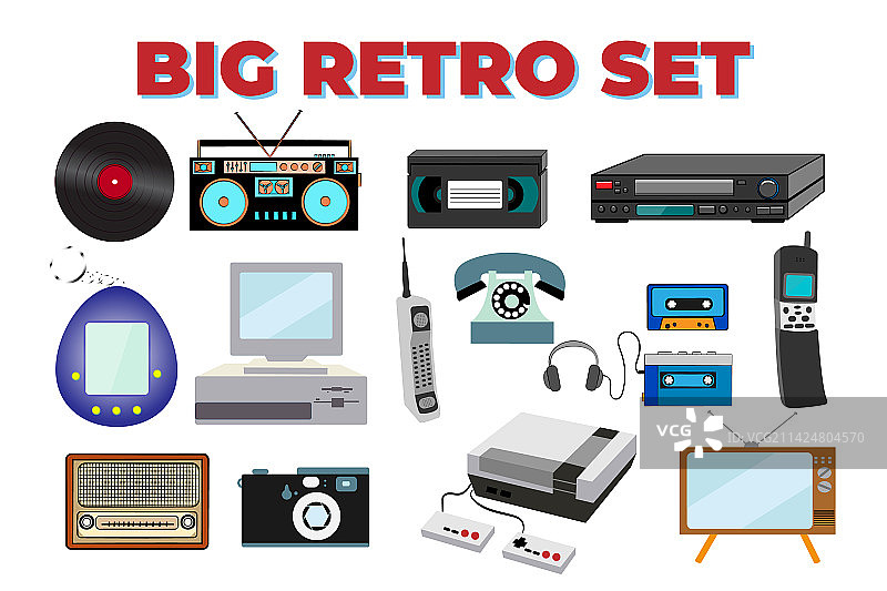 复古等距技术套装图片素材