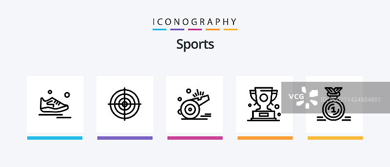 包含策略目标的运动线条5图标包图片素材