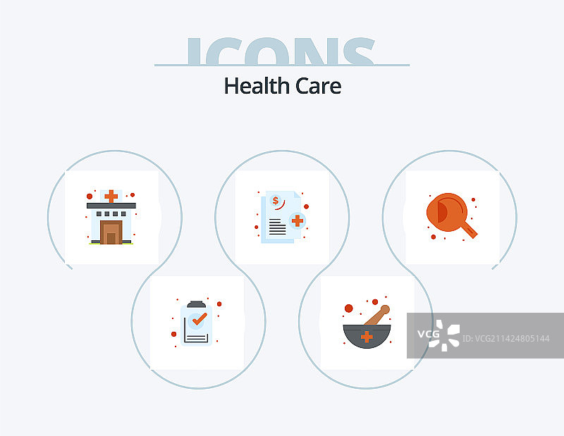 医疗保健扁平风格图标包：眼睛设计图片素材