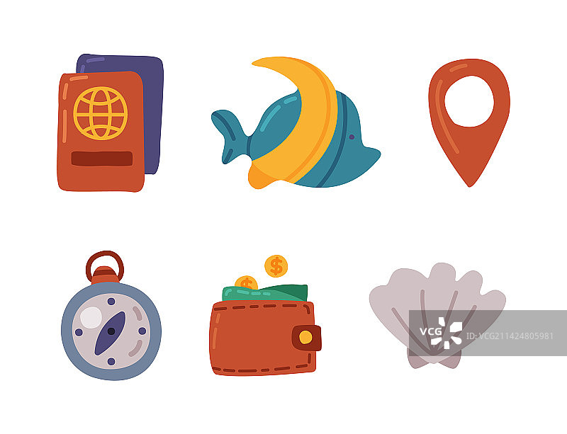 旅行度假符号和元素图片素材