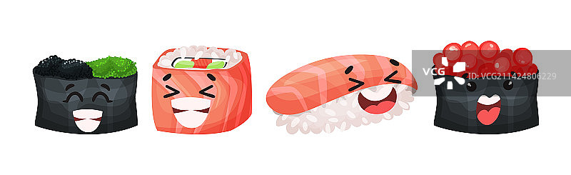 微笑的米饭鱼寿司图片素材