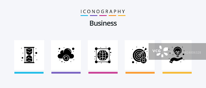商业字形5图标包，包括手电灯泡图片素材