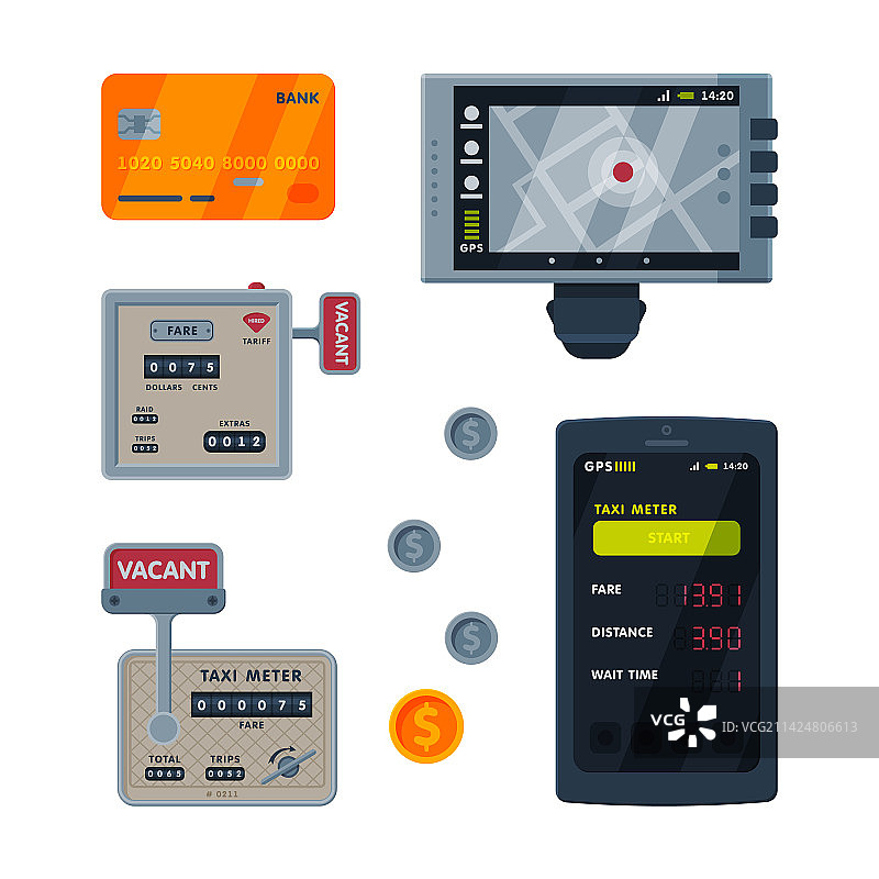 出租车计价器：用于测量车费的车载设备图片素材
