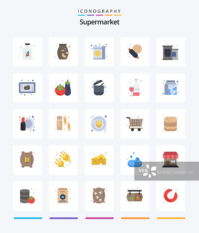 创意超市25个扁平图标包图片素材