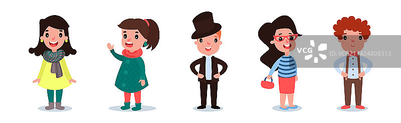 穿着戏服的小男孩和小女孩图片素材