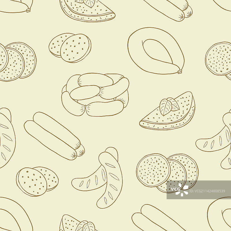 香肠无缝图案图片素材