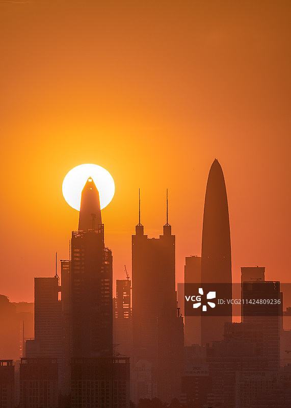 平安金融中心日落-深圳三件套图片素材