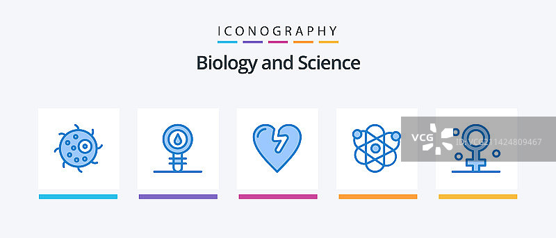 生物学蓝色5图标包（含女性科学）图片素材