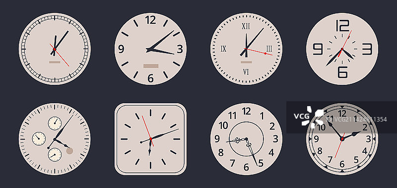 电子卡通模拟时钟表盘图片素材