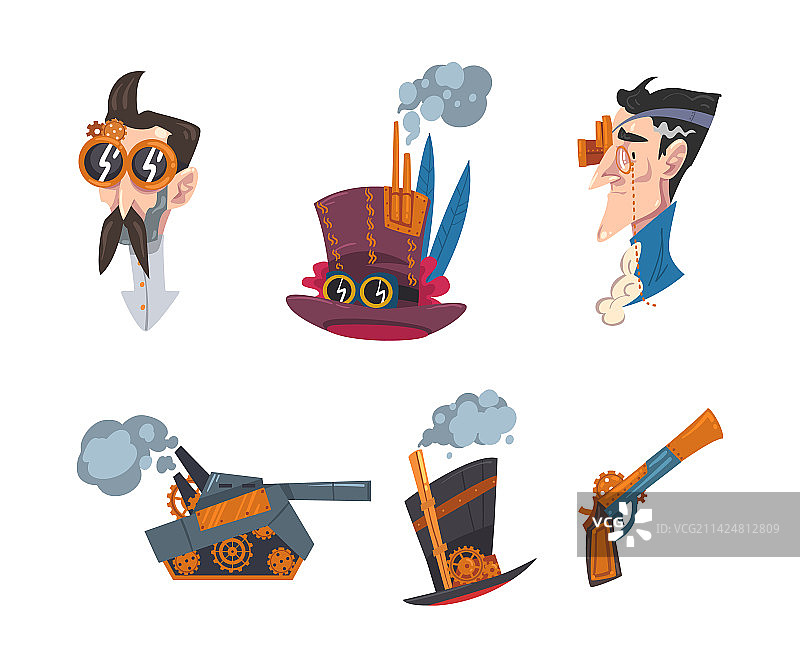 蒸汽朋克机械复古物品图片素材