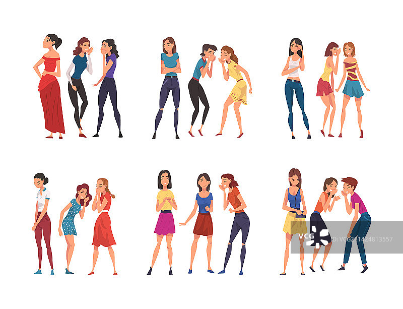 年轻女人八卦和散布谣言图片素材