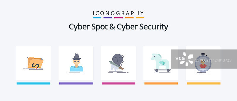 网络热点和网络安全扁平5图标包图片素材