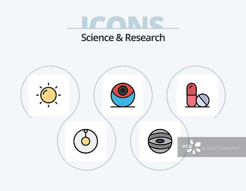 科学线条填充图标包图片素材