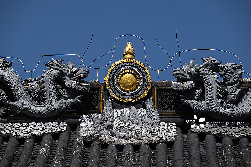 苏州北寺塔~七佛殿屋脊图片素材