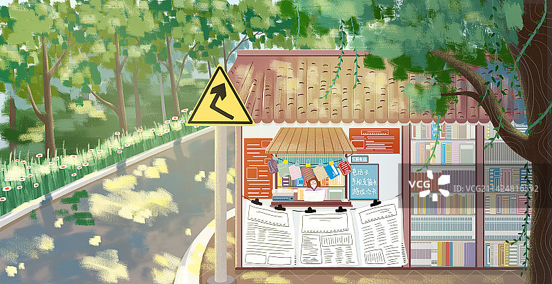 转角报纸亭图片素材