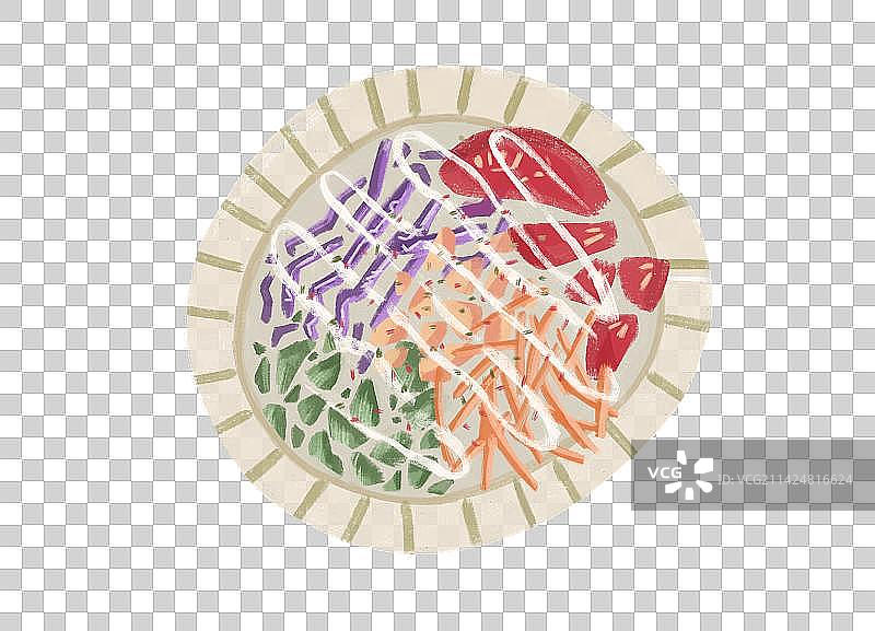 蔬菜沙拉健康食品插画图片素材