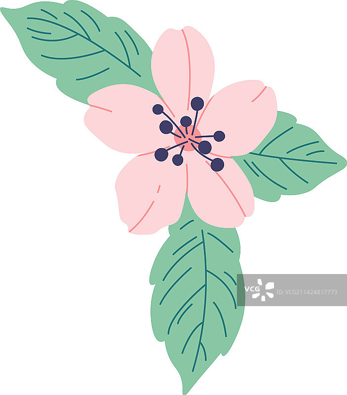 盛开的樱花扁平图标春天装饰树图片素材