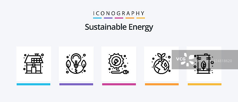 可持续能源线性图标图片素材