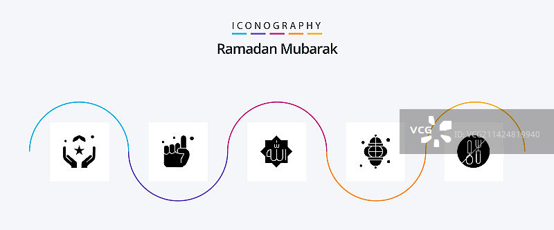 斋月字形5图标包，包含灯光图片素材