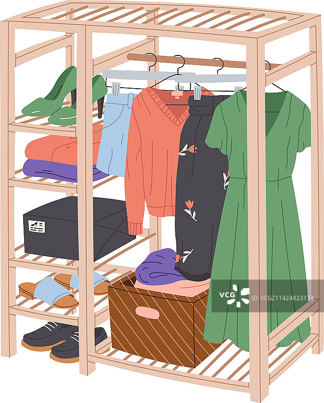 金属衣架扁平图标，家中衣柜图片素材