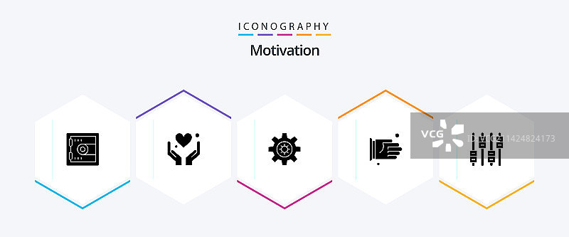 包含音量的25个字形图标激励包图片素材