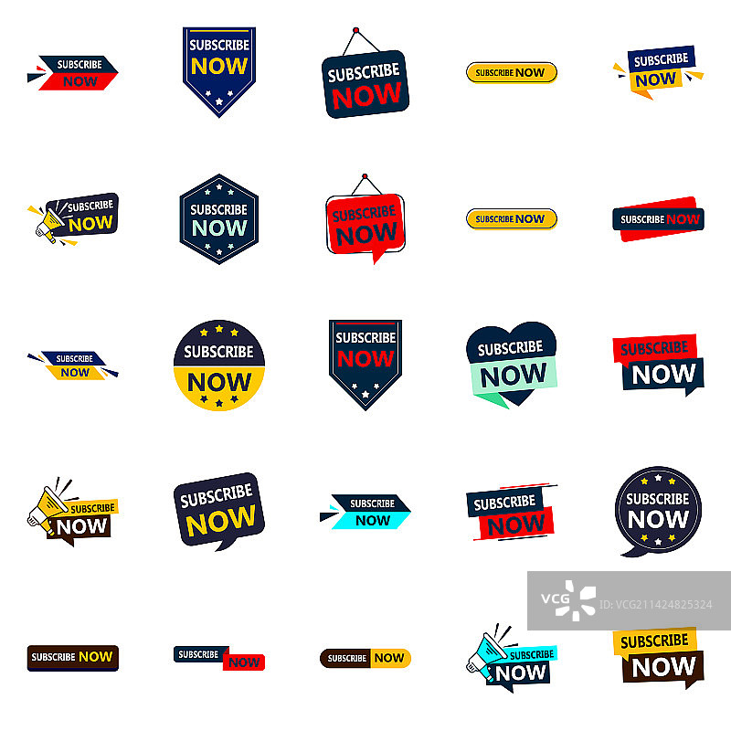 25个高转化率的立即订阅图形元素图片素材