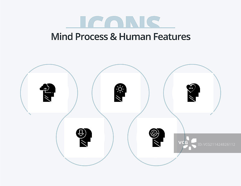 思维过程与人类特征标志图标包5图片素材