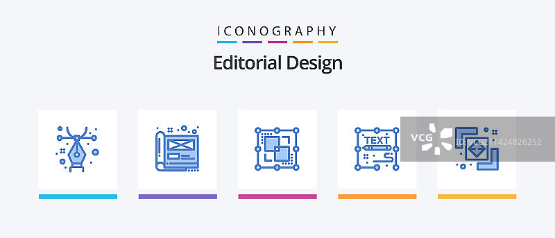 社论设计蓝色5图标包图片素材