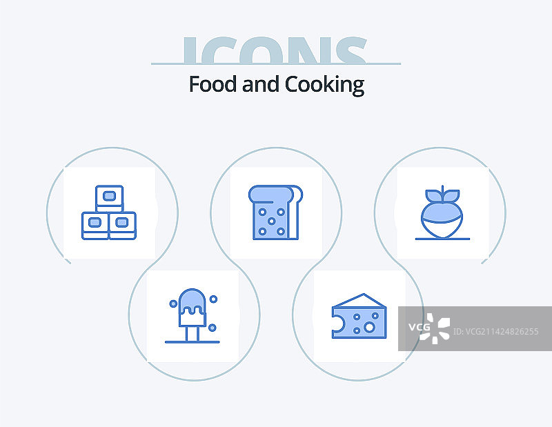 面包蔬菜蓝色图标图片素材