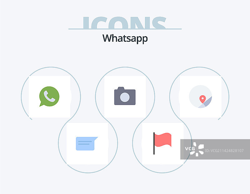 WhatsApp扁平图标包设计图片素材