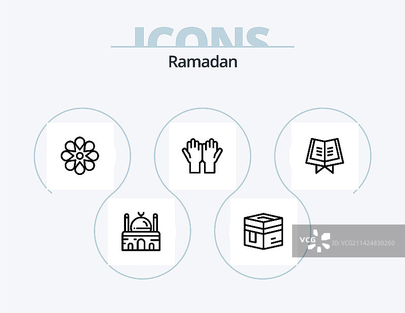 斋月线条图标包5：斋月设计图片素材