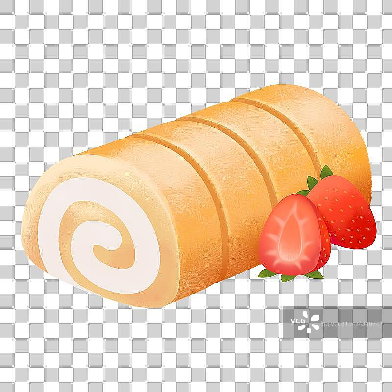 草莓水果芒果味瑞士卷图片素材